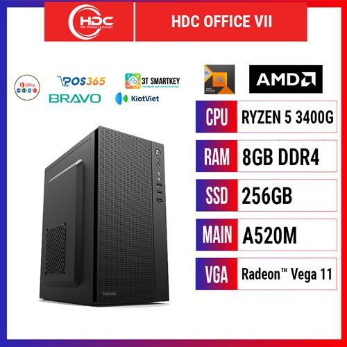 PC HDC OFFICE VII RYZEN CPU 3400G – RAM 8GB DDR4 – SSD 256GB – MAIN A520 - AMD Vega 11